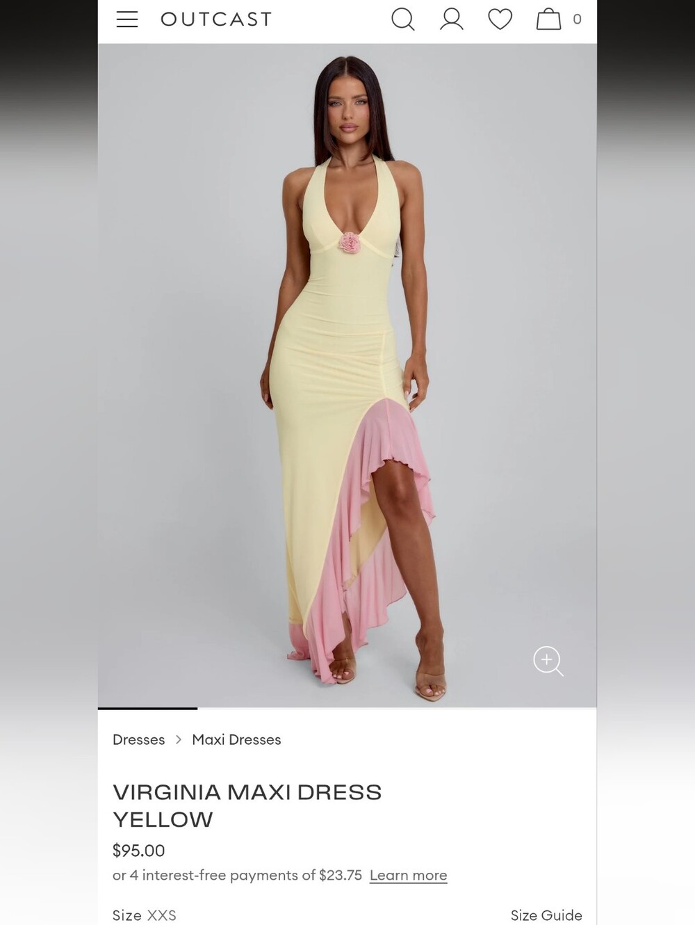 Outcast Virginia Maxi Dress Yellow